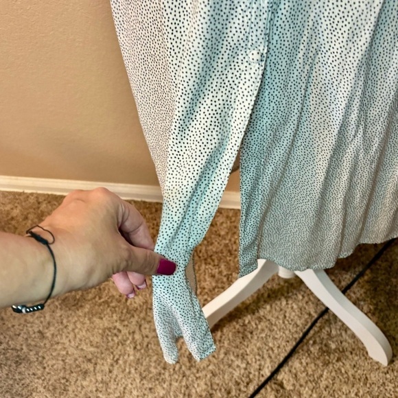 Abercrombie & Fitch Dress Small White Black Dots Viscose Spaghetti Strap Retro - Picture 8 of 16